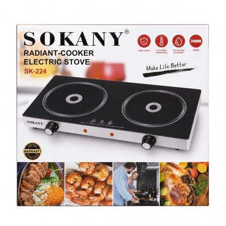 طباخ كهربائي سوكاني 2 عين 2400 واط