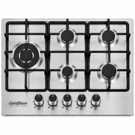 طباخ غاز 70 سم 5 عيون GoldVision ستانلس