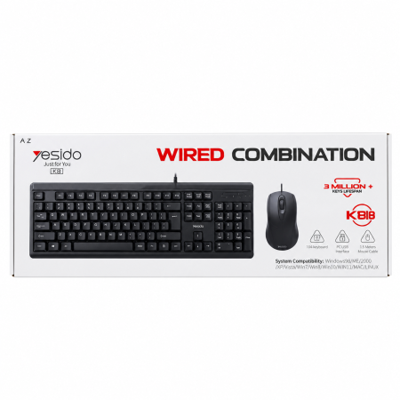 كيبورد ألعاب وماوس سلكية YESIDO WIRED COMBINATION